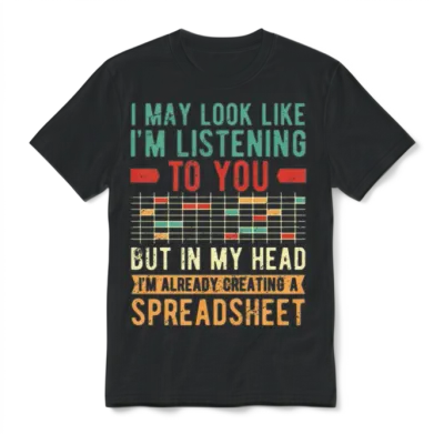Funny Spreadsheet Funny Actuary Unisex T-Shirt - Black