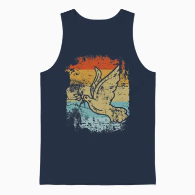 Pigeon Retro Pigeon Unisex Tank Top - Navy