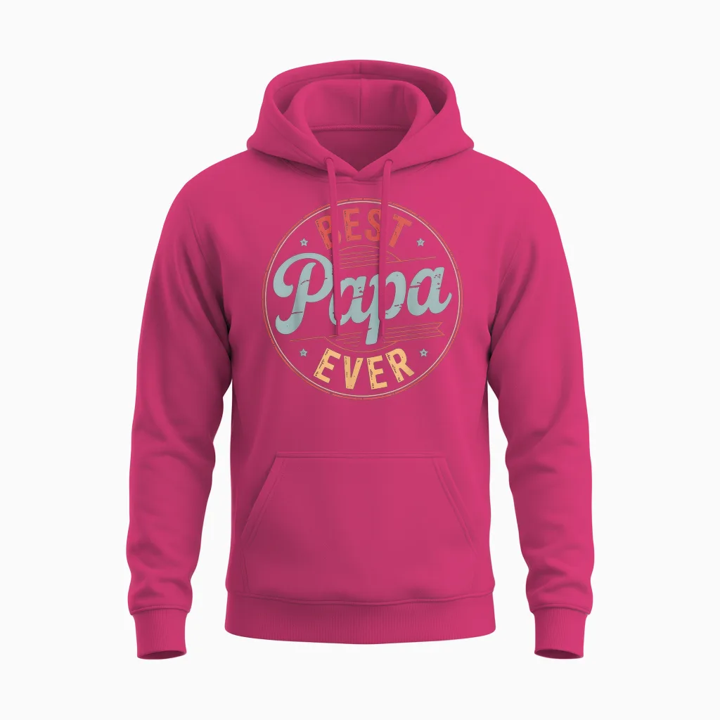 Funny Papa Art for Grandpa from Grandkids Father's Day Papa Unisex Hoodie in Heliconia