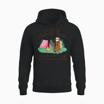 Sloth Hiking Team Unisex Hoodie - Black