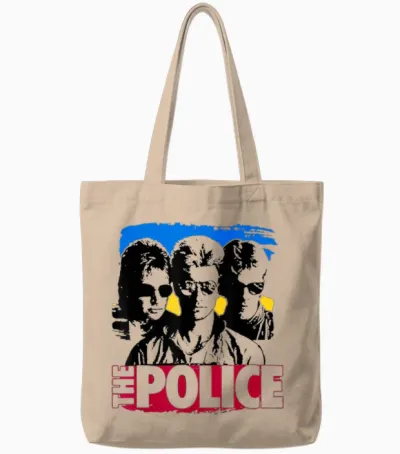 Officiel the Police Sunglasses Artwork Tote Bags - Natural