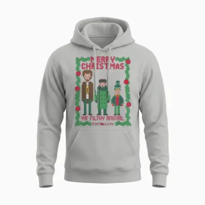 Home Alone Merry Christmas Ya Wet Bandits Ugly Unisex Hoodie - Ash
