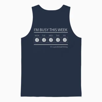Pickleball Shirt Funny Gift Athlete Unisex Tank Top - Navy
