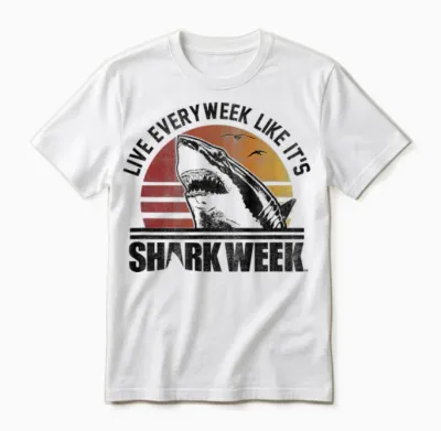 Shark Week Live Every Week Like It's Shark Week Vintage Unisex T-Shirt - White