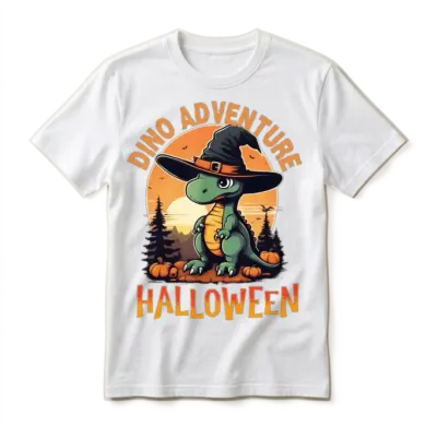 Dino Adventure Halloween Unisex T-Shirt - White