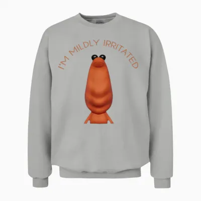 I'm Mildly Irritated Marcus the Worm Funny Meme Women Men Unisex Sweatshirt - Ash