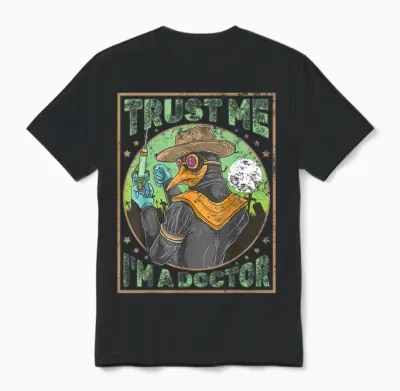 Horrorfilm Filmfestival + Halloween Clown Horror Pest Doktor Unisex T-Shirt - Black