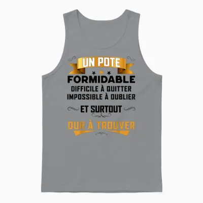Un Pote Formidable Gift Best Boyfriend Super Friend Man T-Shirt, White, S Unisex Tank Top - Sport Grey