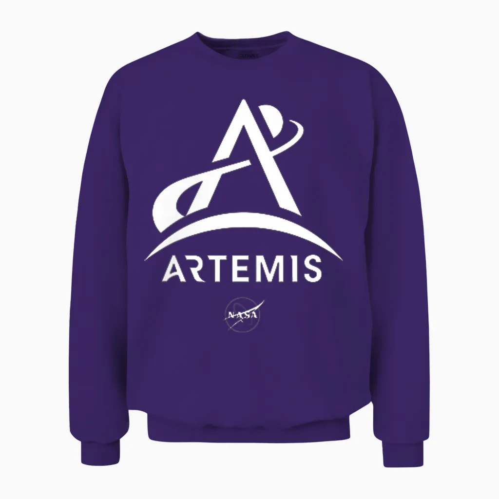 Nasa Artemis Mission Logo Unisex Sweatshirt in Purple