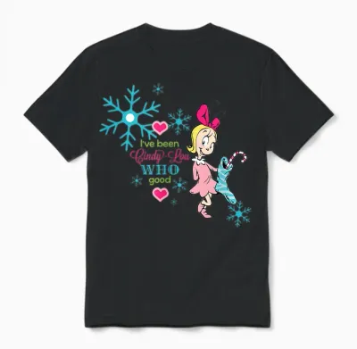 Dr. Seuss Cindy-Lou Who Good Short Sleeve Unisex T-Shirt - Black