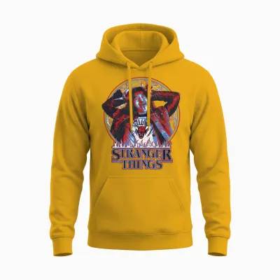 Stranger Things Eddie Munson American Colors Logo Unisex Hoodie - Gold