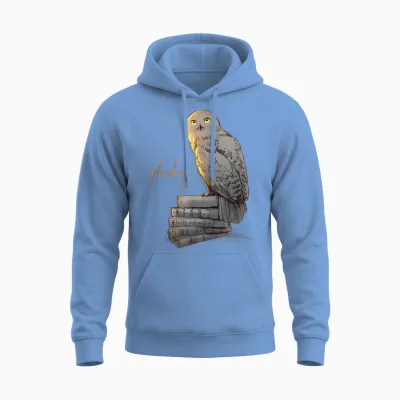 Harry Potter Hedwig Books Painted T-Shirt, Black Unisex Hoodie - Carolina Blue