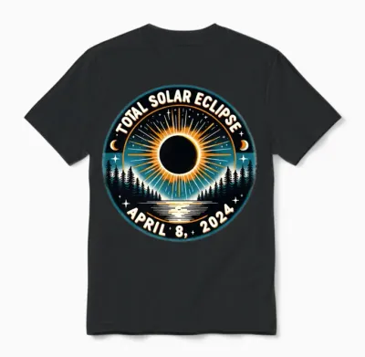Solar Eclipse Astronomy Vintage 2024 Solar Eclipse Unisex T-Shirt - Black