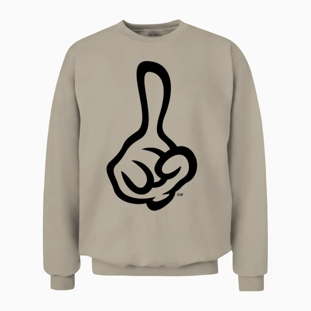 Raised Index Finger (right Hand / 1c) Unisex Sweatshirt in Sand