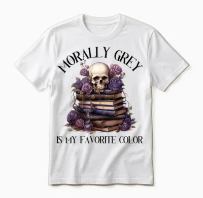 Spicy Fairy Tales Dark Romance Reader Moral Grey Books T-Shirt, Gray Unisex T-Shirt - White