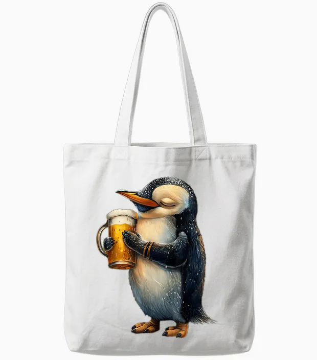 Pinguin Bier Tote Bags in White