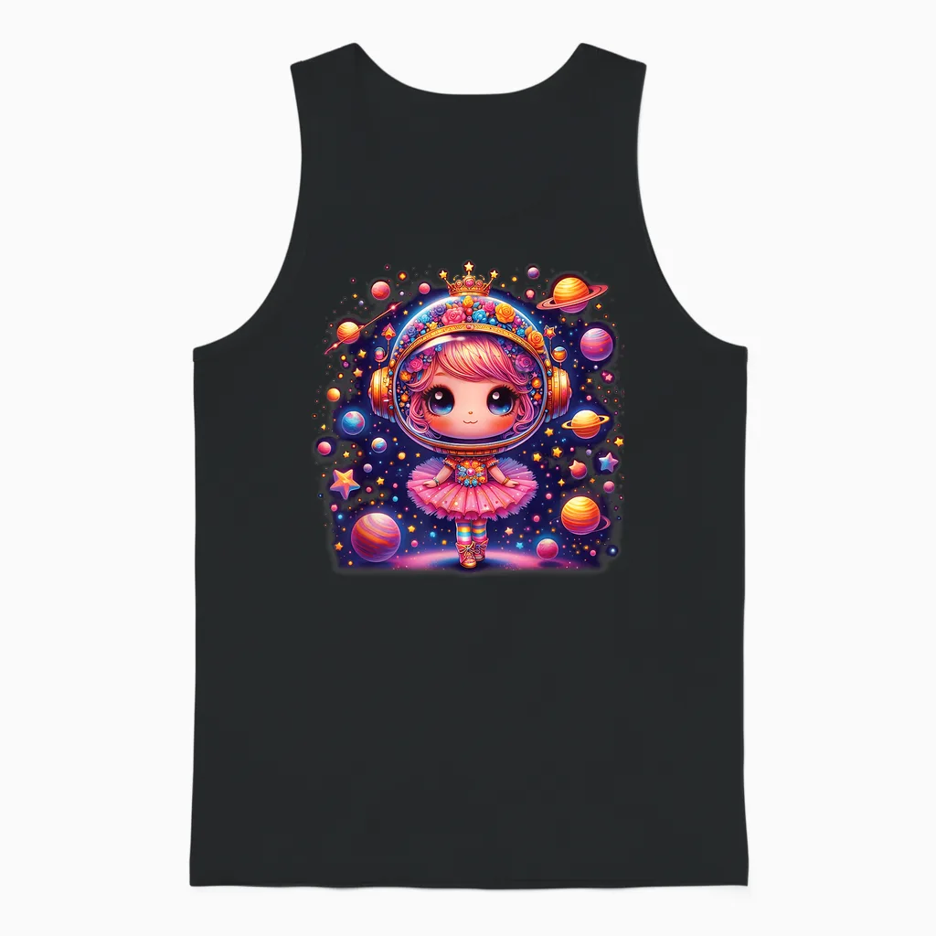 Ballerine Astronaute Danseur Danse Astronomie Unisex Tank Top in Black