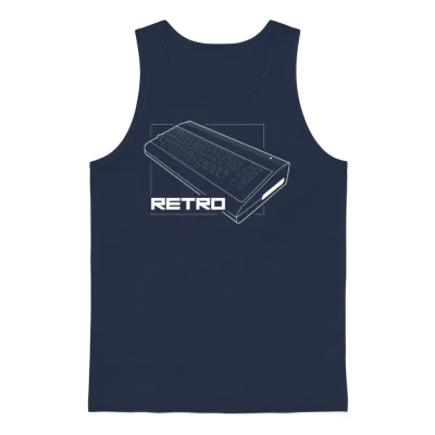 Retro Computer Unisex Tank Top - Navy