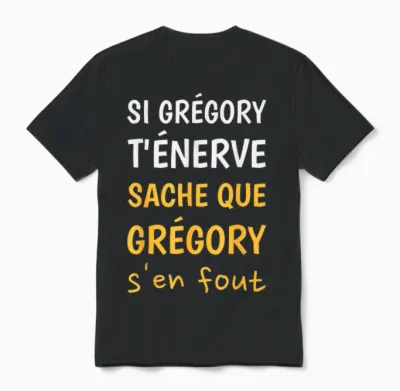 Humor Name Custom Gregory Gift Idea Funny Unisex T-Shirt - Black
