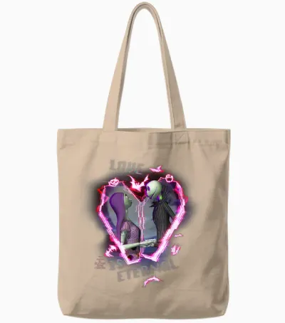 Tim Burton’s the Nightmare Before Christmas Love Is Eternal Tote Bags - Natural