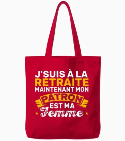 Retirement Homme Mon Patron Est Ma Femme Tote Bags - Red