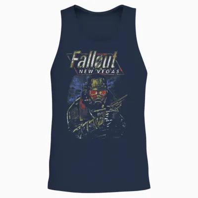Fallout New Vegas Ranger Vintage Distressed Video Game Unisex Tank Top - Navy