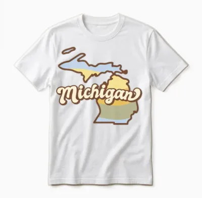 Michigan Retro Unisex T-Shirt - White