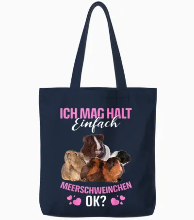 Ich Mag Halt Einfach Meerschweinchen Ok? Guinea Pig Tote Bags - Navy