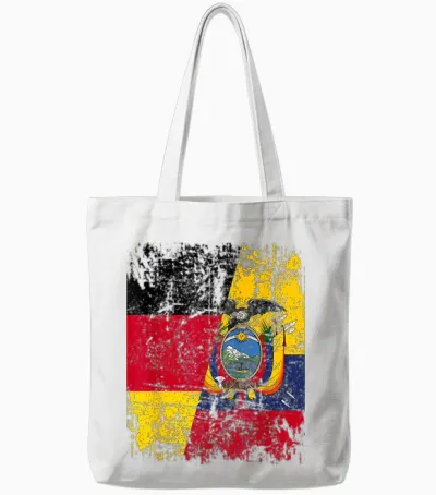 Ecuador Deutschland Flagge | Damen Herren Kinder | Ecuador Tote Bags - White