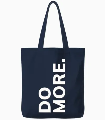 Do More. Vertical Motivation Graphic Tote Bags - Navy
