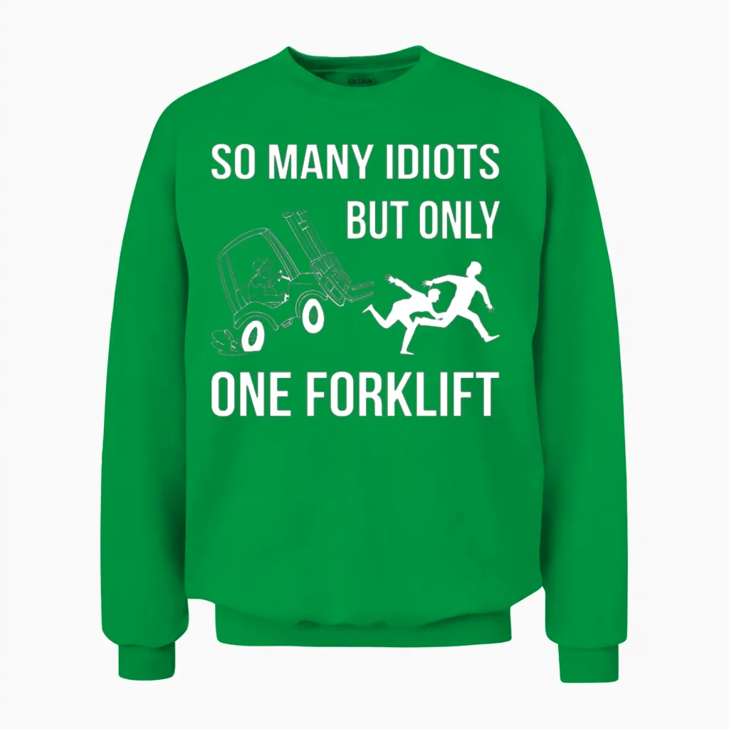 Warehouse Worker Forklift Operator Unisex Sweatshirt in Irish Green