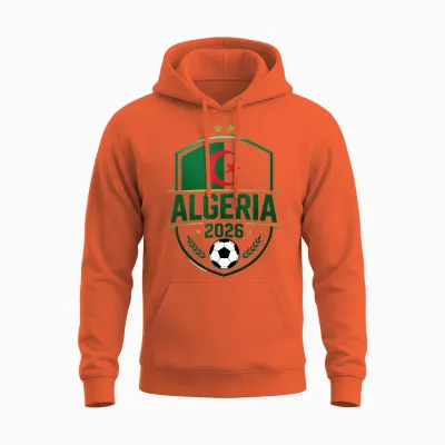 Fennec Algerian Flag Football Gift Jersey Dz Unisex Hoodie - Orange