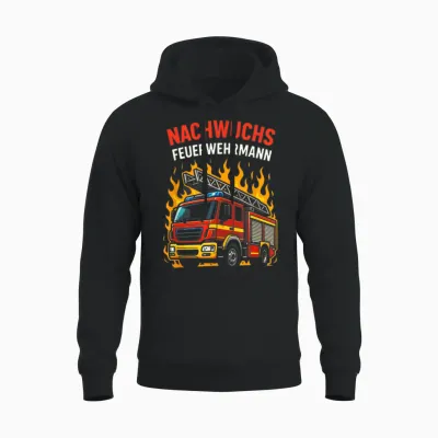 T-Shirt with German Text "nachwuchs Feuerwehrmann - Feuerwehr Unisex Hoodie - Black
