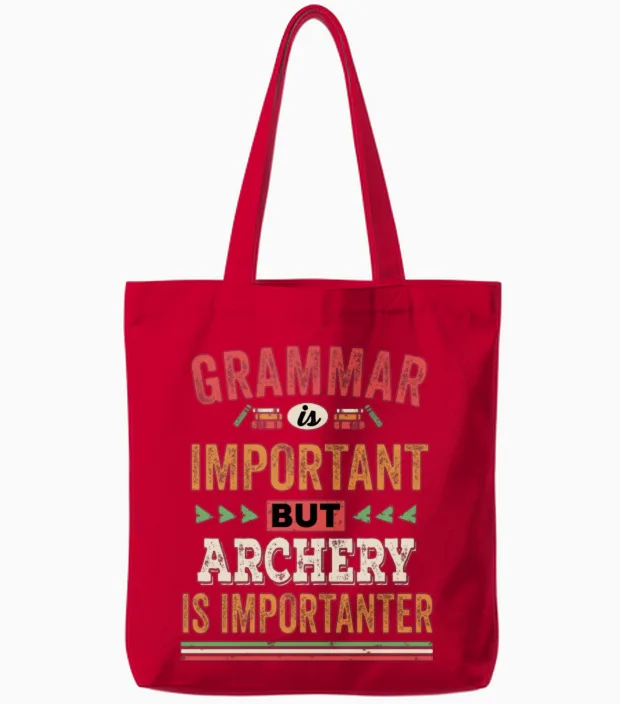 Funny Archery Tote Bags in Red