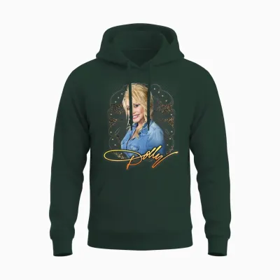 Dolly Parton Denim Smile Unisex Hoodie - Forest