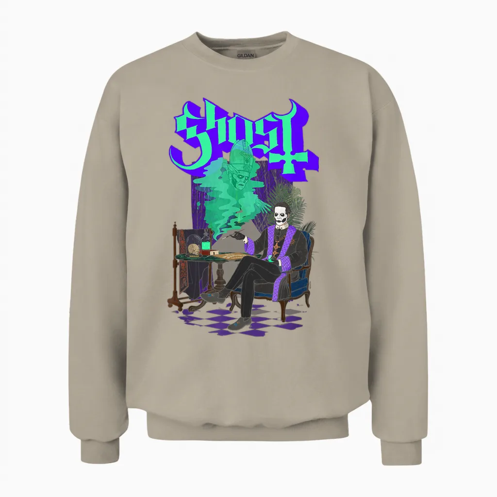 Ghost Relaxation Halloween Gift Unisex Sweatshirt in Sand