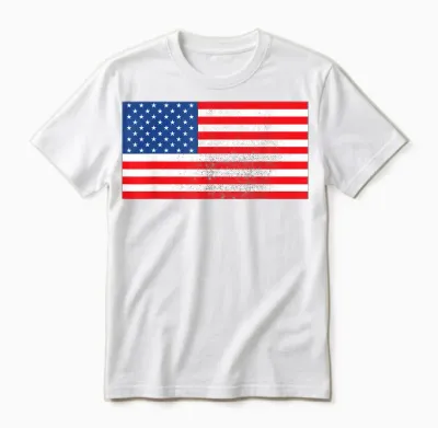 Drapeau Américain Patriotique Des états-Unis Pour Hommes, Femmes, Enfants, Garçons Et Filles Unisex T-Shirt - White