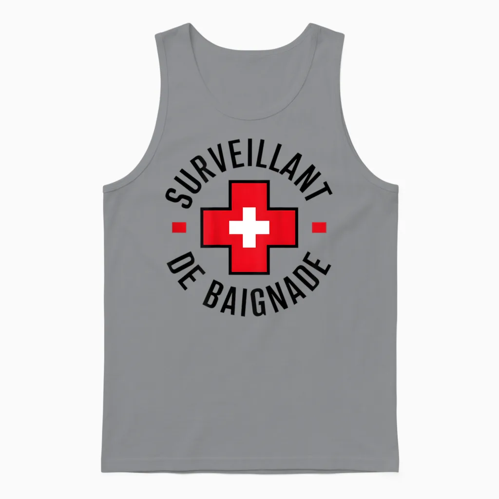 Swimming Supervisor Men Women (design at the Res) T-Shirt, White, S Unisex Tank Top in Sport Grey