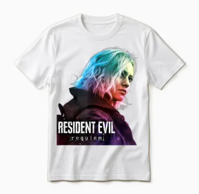 Resident Evil Requiem Gaming Design Unisex T-Shirt - White