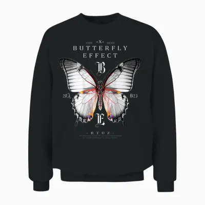 Effect Butterfly Insect Moth Butterfly Chaos Butterfly T-Shirt, Black Unisex Sweatshirt - Black