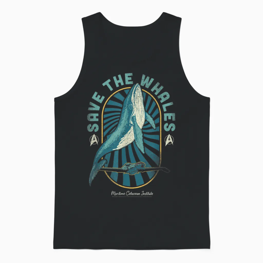 Star Trek Iv: the Voyage Home Save the Whales Collection T-Shirt, Black Unisex Tank Top in Black