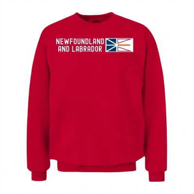 Newfoundland and Labrador Flag | Canada Provinces Unisex Sweatshirt - Red