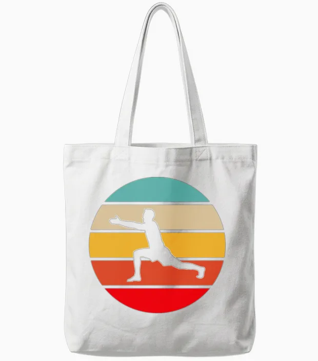 Yoga Retro Tote Bags in White