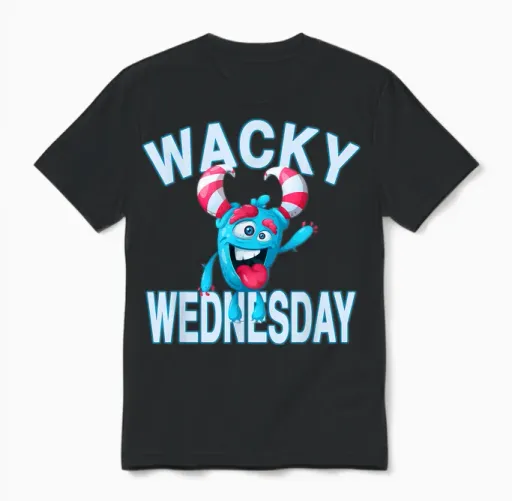 Wacky Wednesday Kids and Teachers | Mismatch Day Spirit Week Unisex T-Shirt in Black