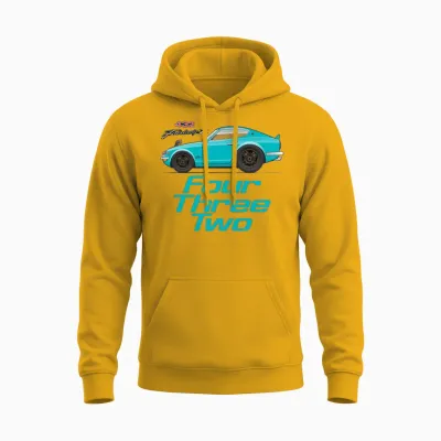 Four Light Blue Unisex Hoodie - Gold