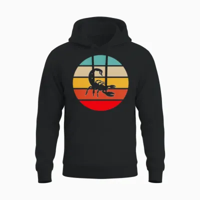 Scorpio Retro Unisex Hoodie - Black