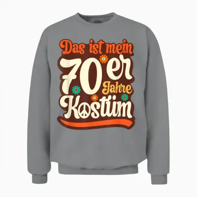 Das Ist Mein 70s Costume Outfit Party Men's, Women's T-Shirt, Black Unisex Sweatshirt - Sport Grey