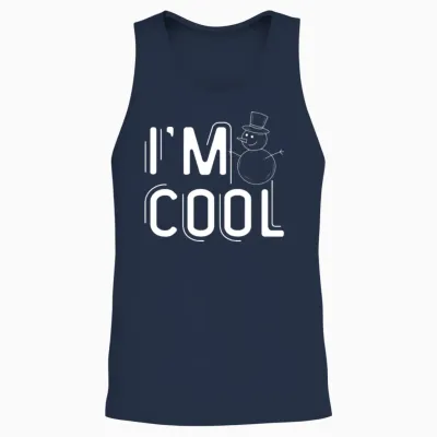 Cool Best Selling Snowman Design Unisex Tank Top - Navy