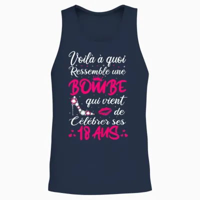 Birthday 18 Year Old Girl Bomb Gift Humor Funny Party Unisex Tank Top - Navy