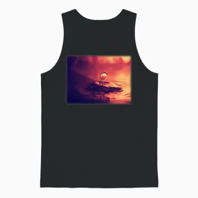 Retro Water Droplet Exploration Unisex Tank Top - Black